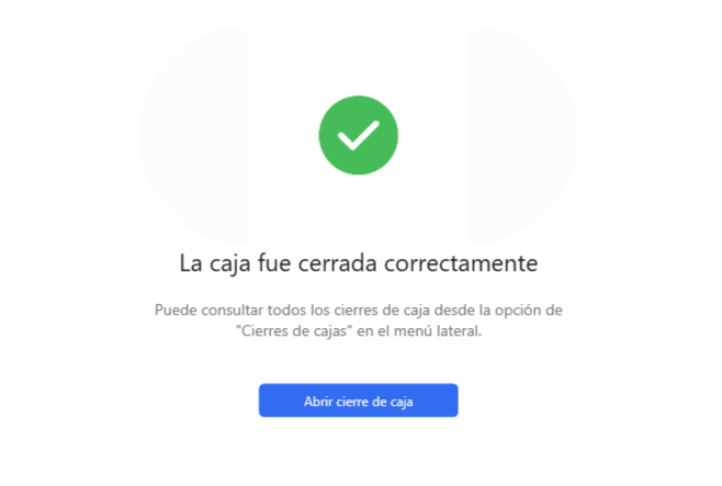 Cierre de caja finalizado