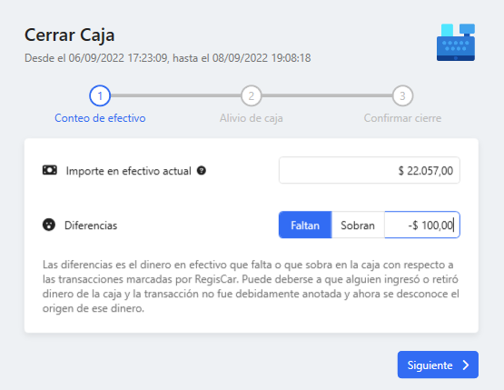Cerrar caja paso 1