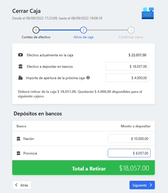 Cerrar caja paso 2
