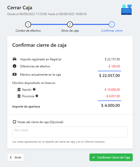 Cerrar caja paso 3