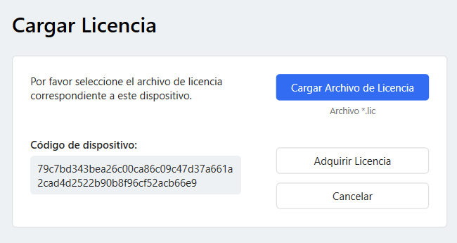 Cargar licencia