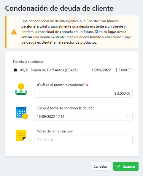 Condonar deuda