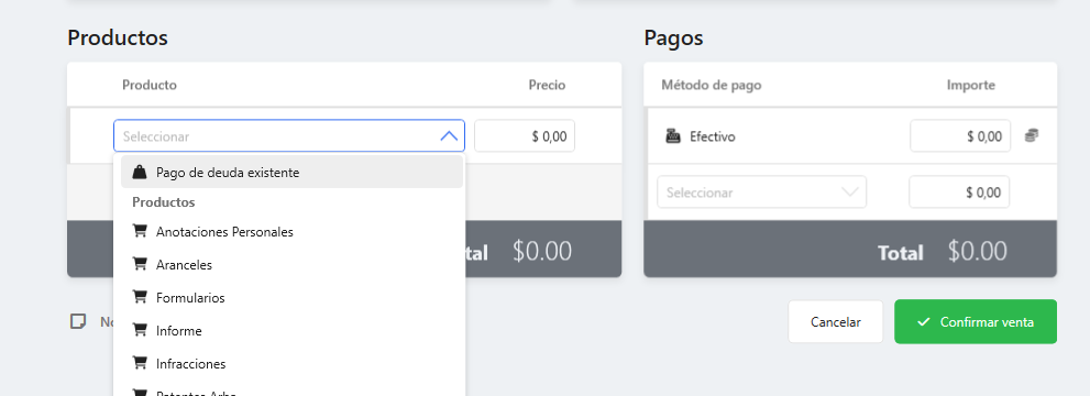 Pagar deuda desde trámites