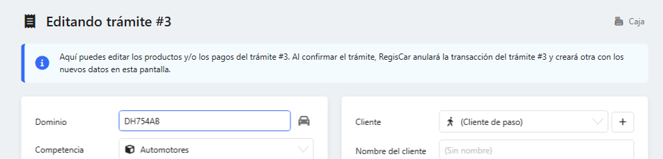 Edición de venta